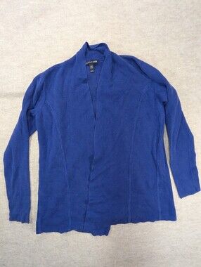 Eileen Fisher Silk & Organic Cotton Blue Open Wrap Cardigan Women's XS